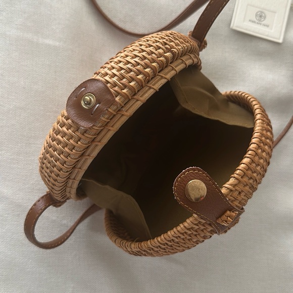 NWT Brown Rattan Crossbody Bag - Picture 2 of 10